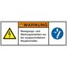 Aufkleber I Produktsicherheitsschild Warnung Reinigungs- und, RoHS konform, Folie, 200x75mm, ISO 3864-2