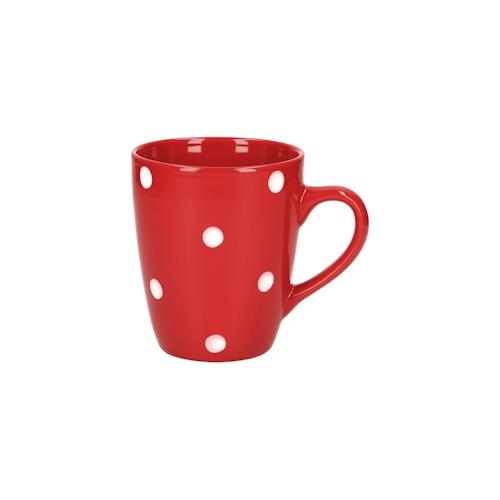 Kaffeebecher Emily 39cl rot mit weißen Punkten