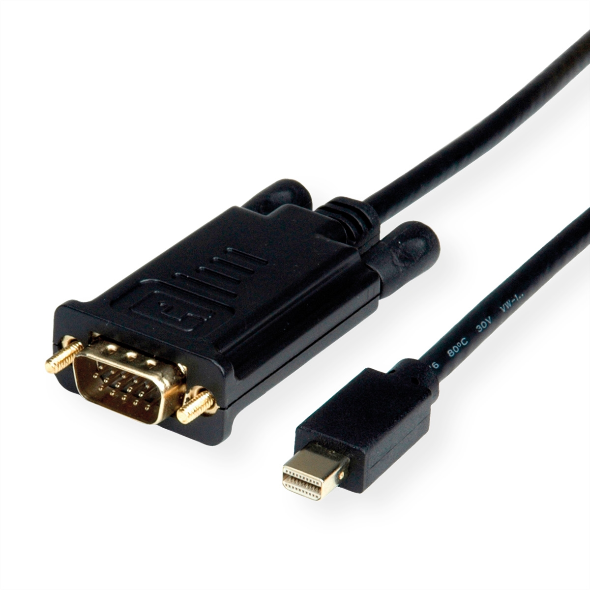 ROLINE Kabel Mini DisplayPort-VGA, Mini DP ST - VGA ST, schwarz, 5 m Image