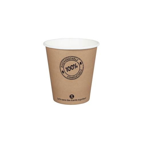 100x BIO Kartonbecher Kaffeebecher CoffeeToGo bis 100°C 250ml O9cm