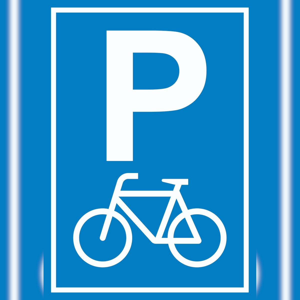 Fahrrad Parkplatz Räder Abstellplatz A4 Rückseite selbstklebend Schild Image