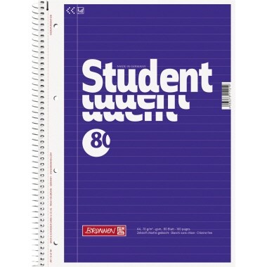 BRUNNEN Collegeblock Student 1067941 A4 liniert 80 Bl.ws Image