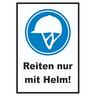 Reiten nur mit Helm Schild A6 (105x148mm)