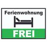 Ferienwohnung FREI Schild A6 Rückseite selbstklebend