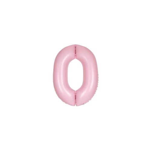 XL Folienballon rosa matt Zahl 0