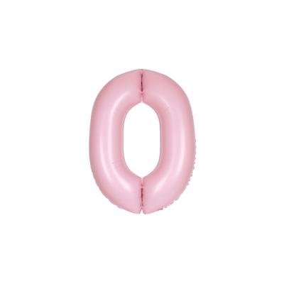 XL Folienballon rosa matt Zahl 0