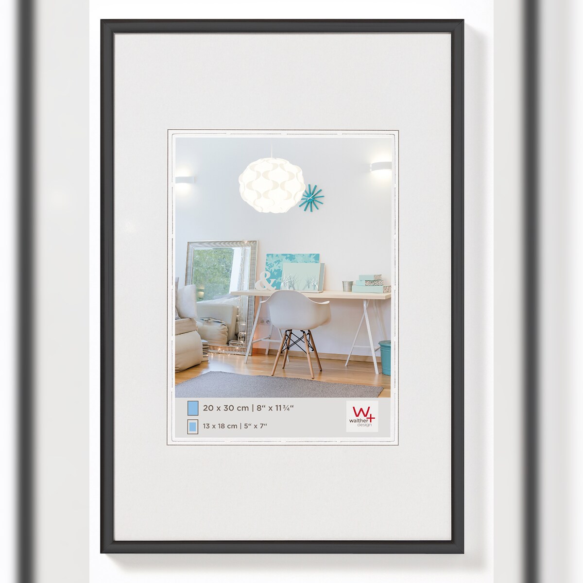 walther + design Lifestyle Kunststoff Bilderrahmen 20x30 cm SCHWARZ Image