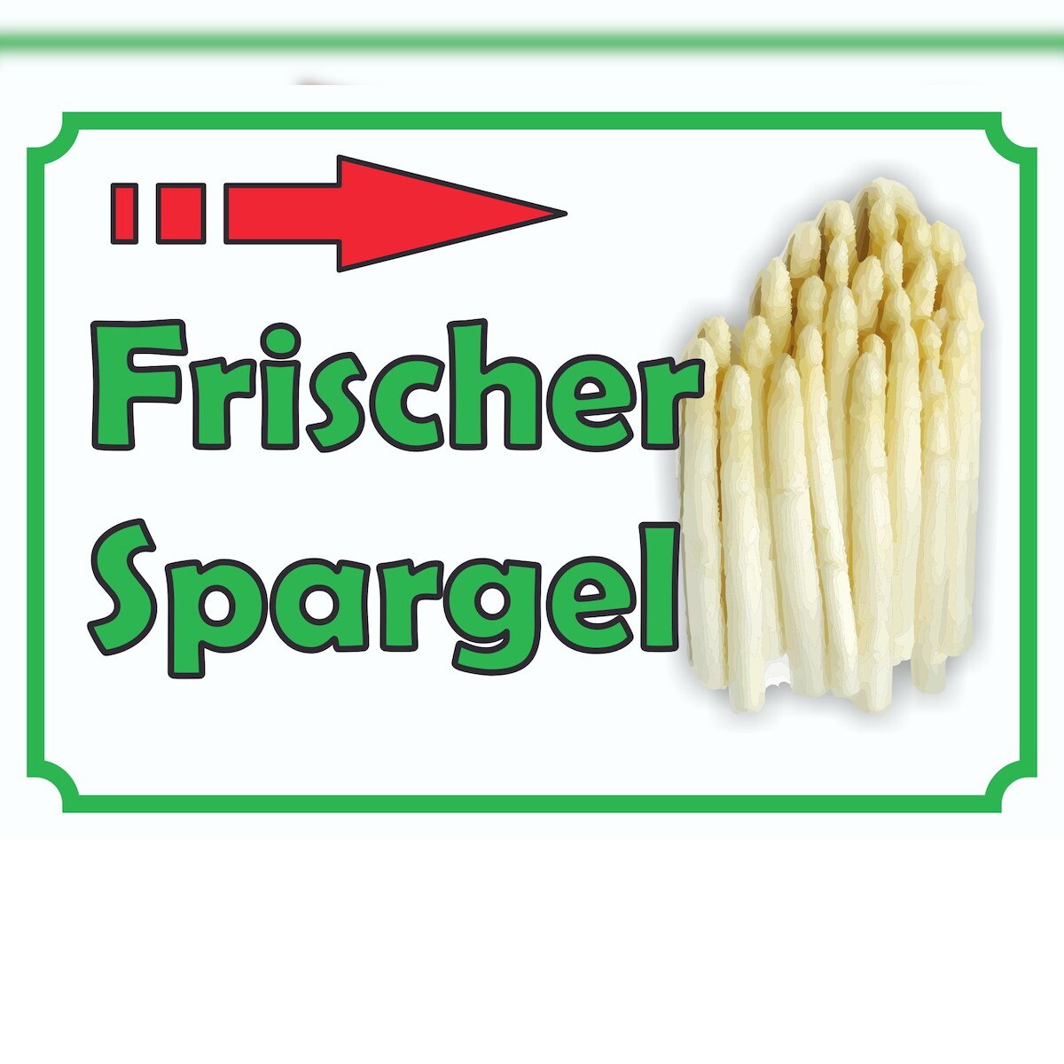 Verkaufsschild Schild Spargel rechts A5 Rückseite selbstklebend Image