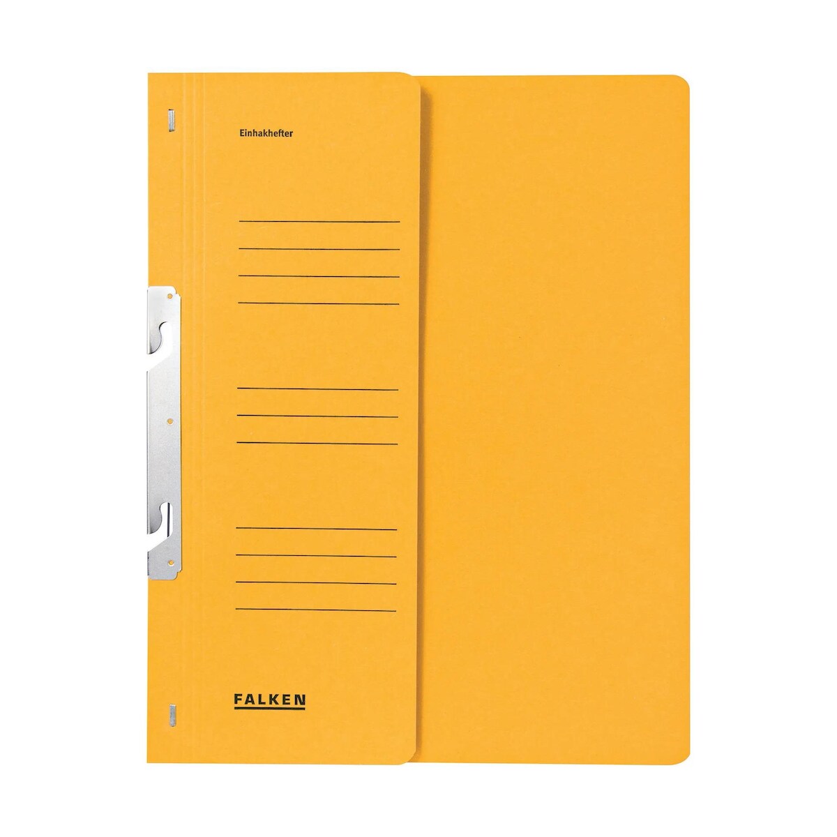 Falken 80000672 Einhakhefter für DIN A4, 250g/m2 Manila-RC-Krt., 1/2 Vorderd., kaufm. Heftung - Gelb Image