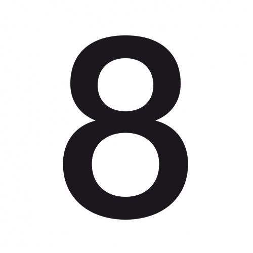 Aufkleber I Stanzzahl 8, wasserfest, schwarz, Folie, selbstklebend, Schrifthöhe 50mm, 10/VE Image