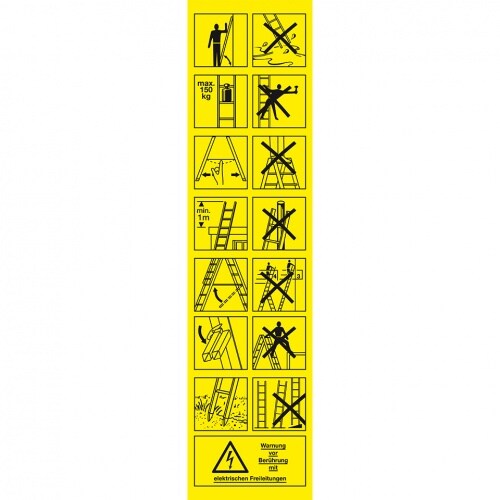 Aufkleber I Aufkleber Leitern und Tritte - elektrischen Freileitungen, Folie, selbstklebend, 45x180mm Image