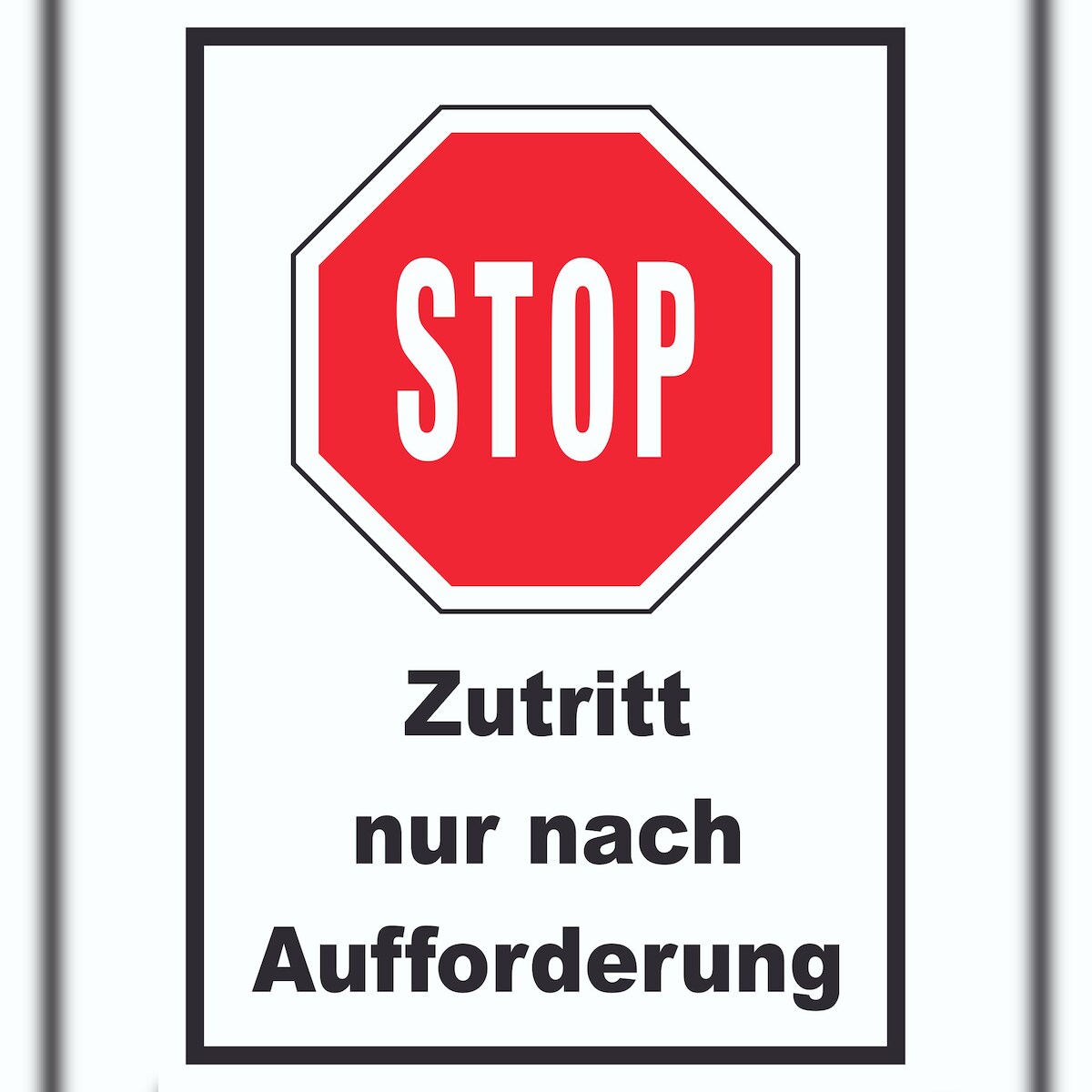 Stop Zutritt nur nach Aufforderung Schild A5 Rückseite selbstklebend Image