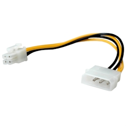ROLINE Internes Power Kabel, 4pol. HDD / ATX12V-P4 4-polig Power, 0,15 m Image