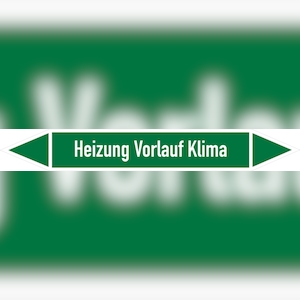 Rohrleitungskennzeichen Heizung Vorlauf Klima - 100x15 mm Folie selbstklebend Image