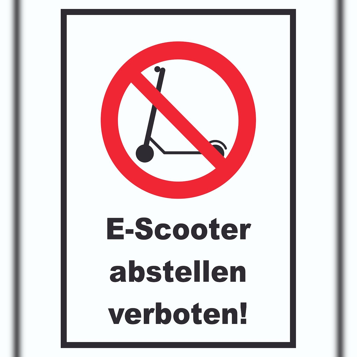 E- Scooter Abstellen verboten Schild Elektro -Tretroller Roller A3 Rückseite selbstklebend Image
