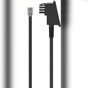 Goobay 50940 TAE-F Anschlusskabel (international-Pin Out) 4-polig, 10 m, Schwarz - TAE-F-Stecker > RJ11/RJ14-Stecker (6P4C) Image