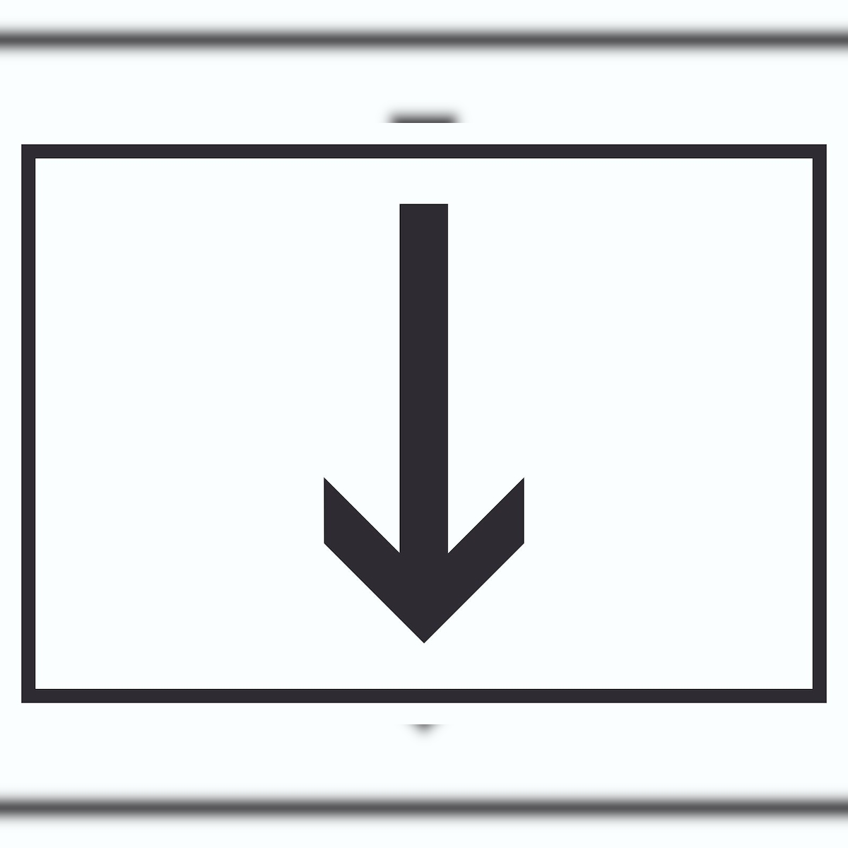 Richtungspfeil runter Schild waagerecht schwarz weiss Pfeil A3 Rückseite selbstklebend Image