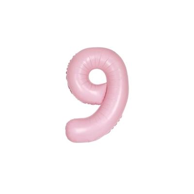 XL Folienballon rosa matt Zahl 9