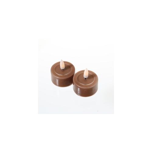 LED Teelichter Mia flackernd inkl. Batterien D: 4,1cm karamell 2St.