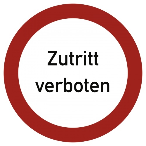 Zutritt verboten, Textschild, Alu, Ø 400 mm Image