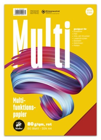Staufen® 734050997 Multifunktionspapier 7X PLUS - A4, 80 g/qm, rot, 50 Blatt Image