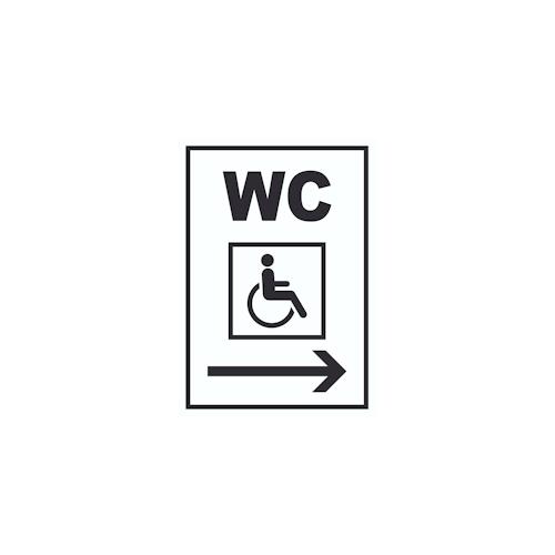 WC Behinderten rechts Schild A5 Rückseite selbstklebend