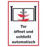 Tor öffnet und schließt automatisch Schild A4 (210x297mm)