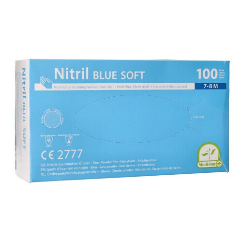 Medi-Inn® 100 "Medi-Inn®" Handschuhe, Nitril puderfrei "Blue Soft" blau Größe M Image