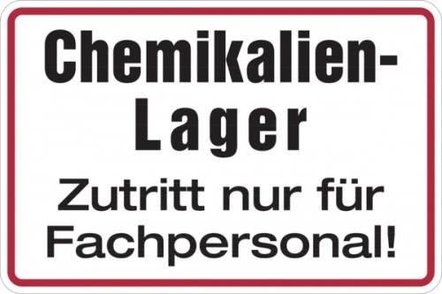 Hinweisschild, Chemikalien-Lager, 200x300mm, Folie selbstklebend - 300x200 mm Folie selbstklebend Image