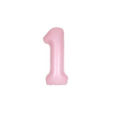 XL Folienballon rosa matt Zahl 1