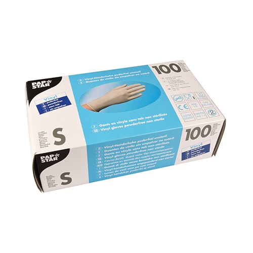 PAPSTAR 100 Handschuhe, Vinyl puderfrei transparent Größe S Image