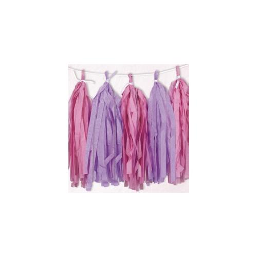 Fransen Girlande pink lila