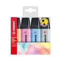 Textmarker - STABILO BOSS ORIGINAL Pastel - 4er Pack - sanftes Orange, himmlisches Blau, frische Fuchsie, seidengrau