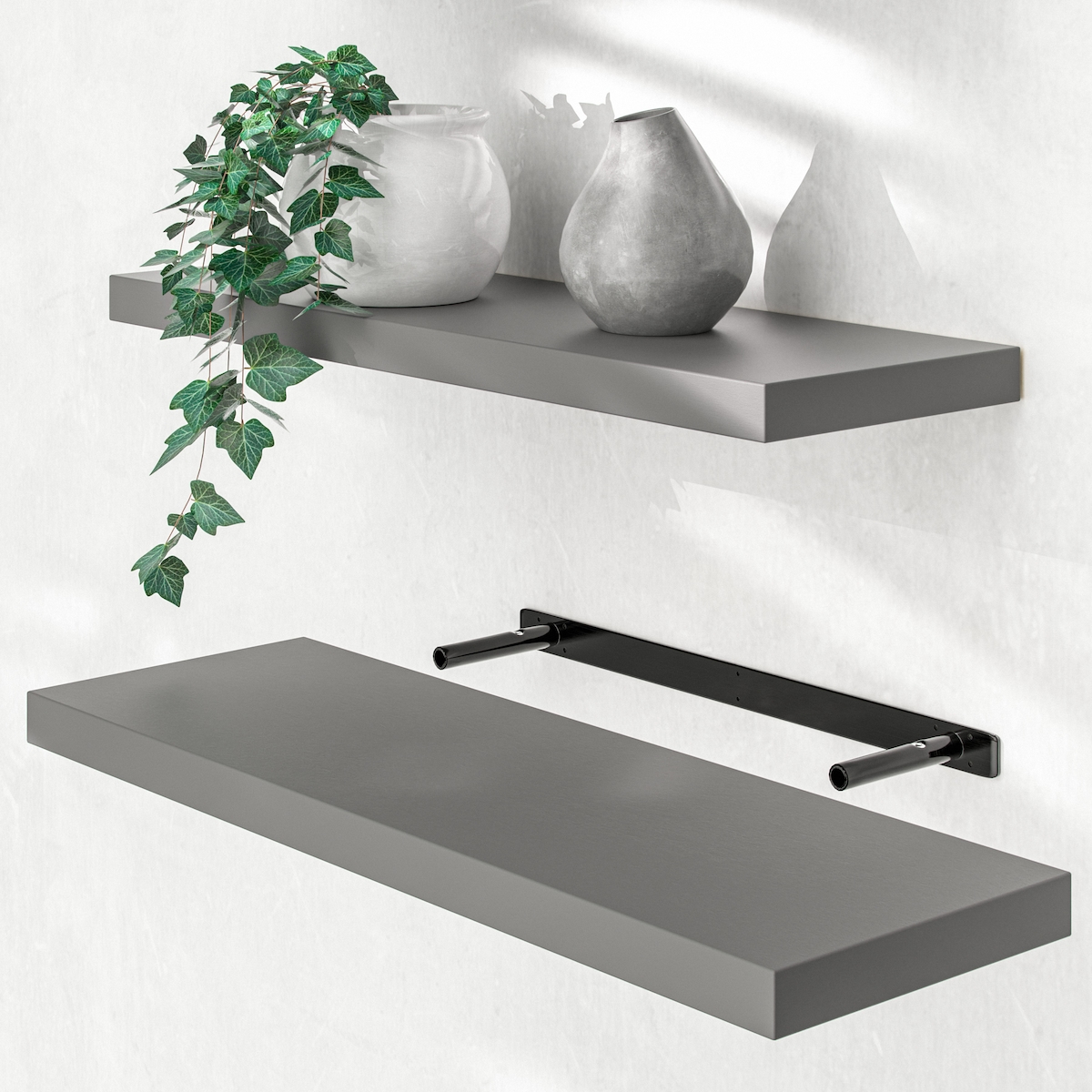 Casaria Schweberegal 70cm matt grau Image