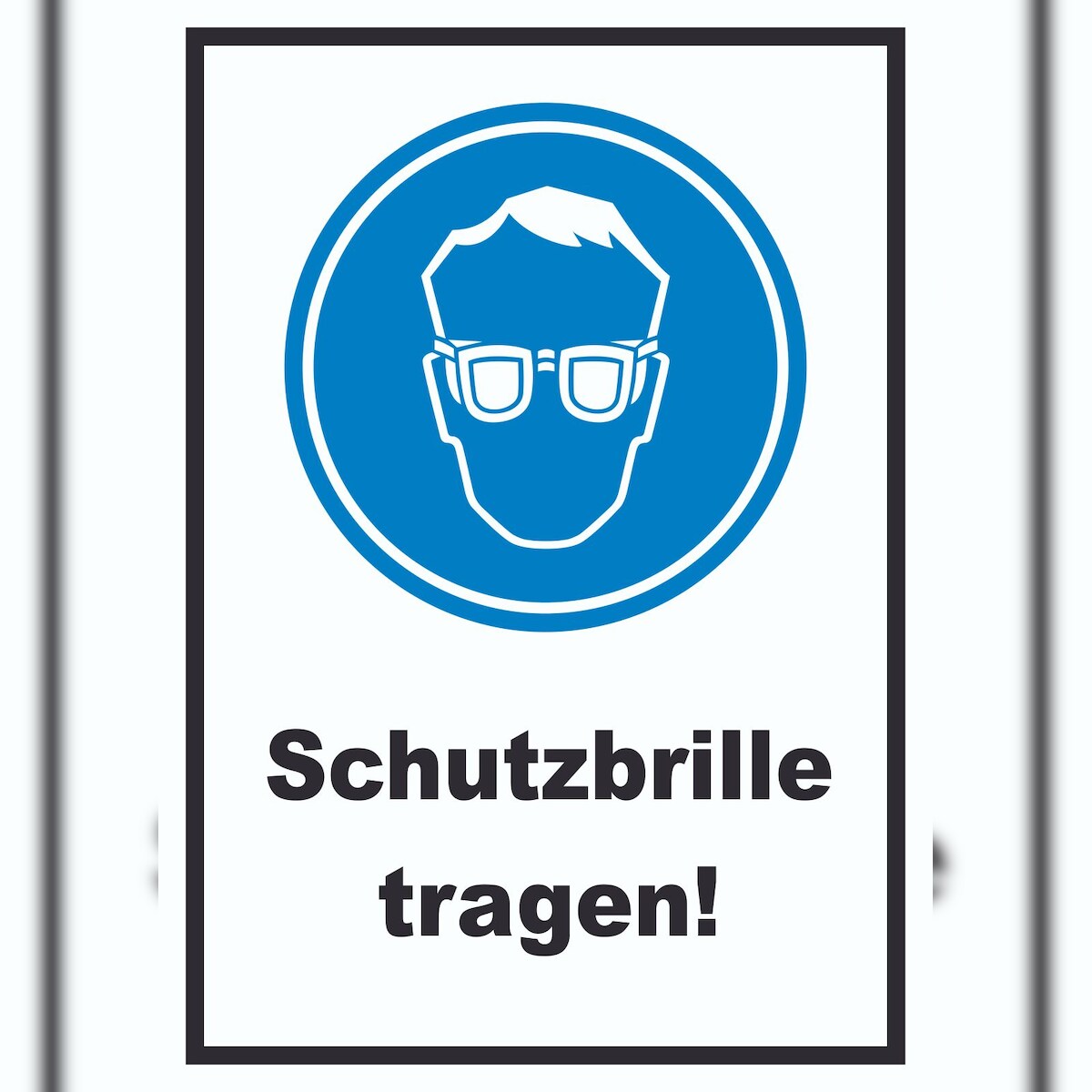 Schutzbrille tragen Schild A3 Rückseite selbstklebend Image