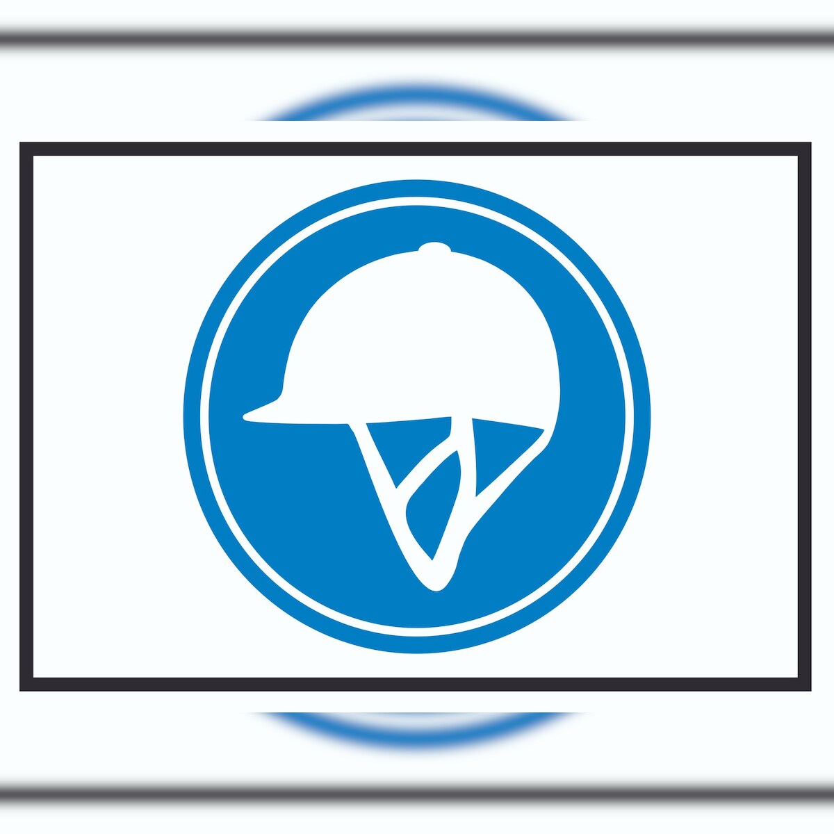 Reiten nur mit Helm Symbol Schild A6 Rückseite selbstklebend Image