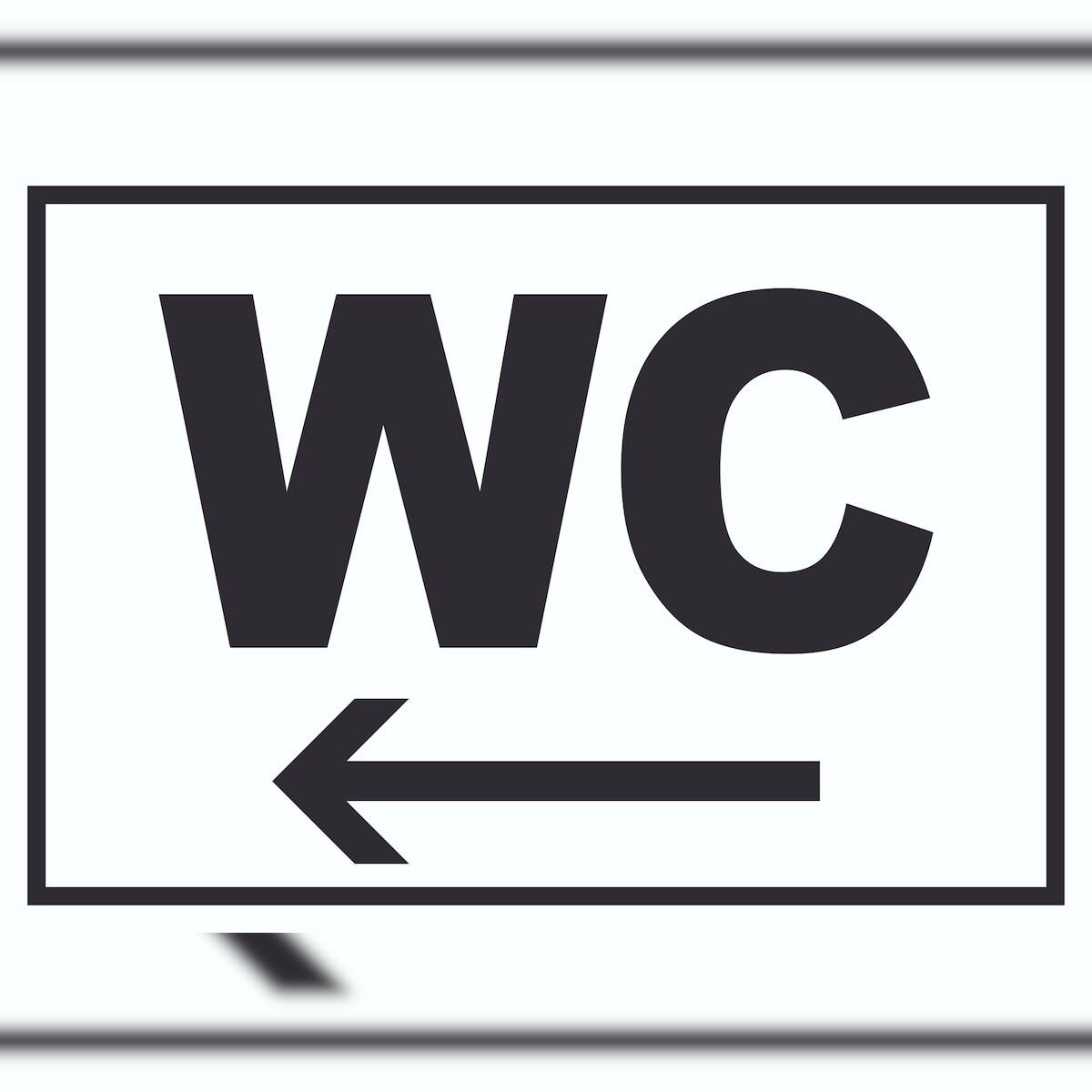 WC links Schild A5 Rückseite selbstklebend Image