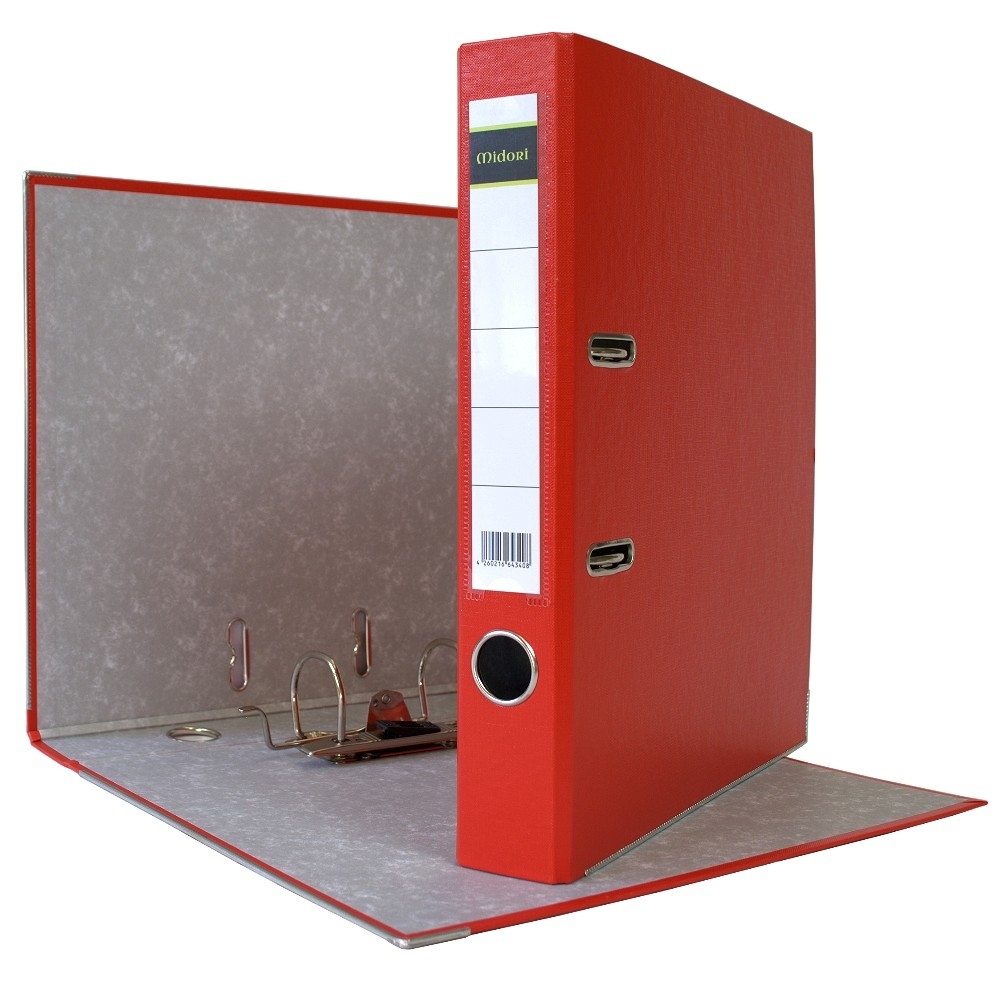 Midori 8 x Akten-Ordner PP A4 50 mm Rot Kunststoff Archiv Büroordner Ringordner Image