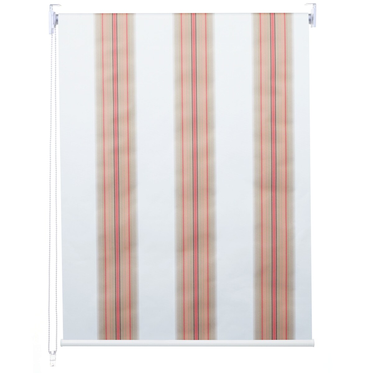 Mendler Rollo HWC-D52, Fensterrollo Seitenzugrollo Jalousie, 60x230cm Sonnenschutz Verdunkelung blickdicht ~ weiß/rot/beige Image