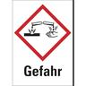 Aufkleber Gefahrstoffetiketten - Ätzwirkung (GHS05) & Signalwort ""Gefahr"" - 105 x 148 mm Folie selbstklebend