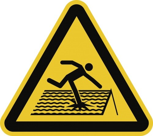 Warnung vor nicht durchtrittsicherem Dach ISO 7010, Alu, 200 mm SL Image