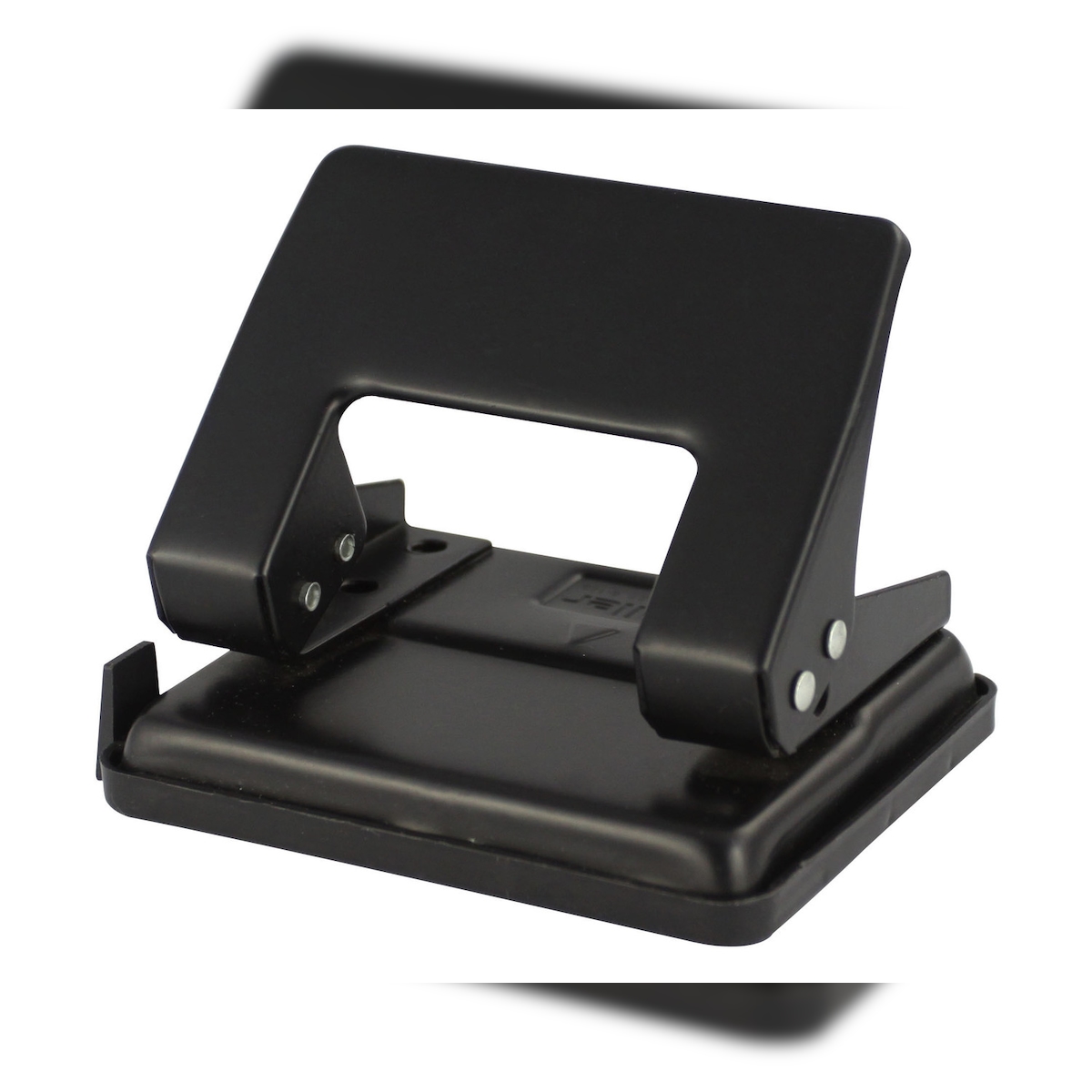 5x PAVO Premium Bürolocher mit Anschlagschiene für 20 Blatt Metallgehäuse schwarz Image