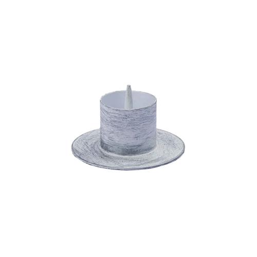 Kerzenleuchter Weiß/Silber mit Dorn für hohe Kerzen Ø 40 mm