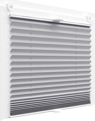 Plissee Faltrollo inkl. Klemmträger hellgrau 45x100 cm Jalousie Image