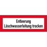 Schild Entleerung Löschwasserleitung trocken, Alu, 210x74 mm