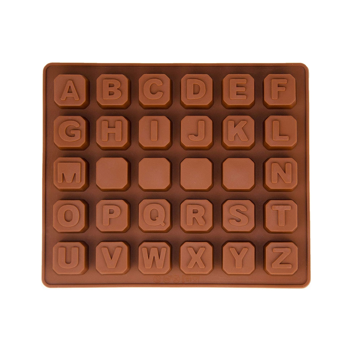 Wisefood Silikonform Alphabeth - braun 17,5x14,5x1,5cm - Silikon Form Backen, Seife & mehr - Backform Image