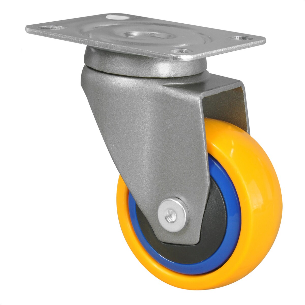 WAGNER Design - 3C Lenkrolle soft - Durchmesser Ø 50 mm, Kugellager, blau/gelb, Tragkraft 50 kg- 01225001 Image