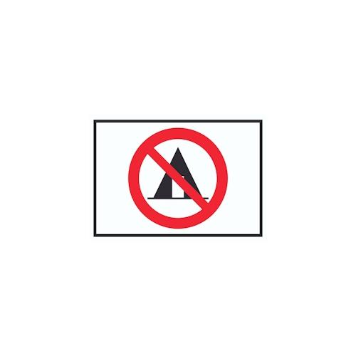 Zelten verboten Symbol Schild A6 (105x148mm)