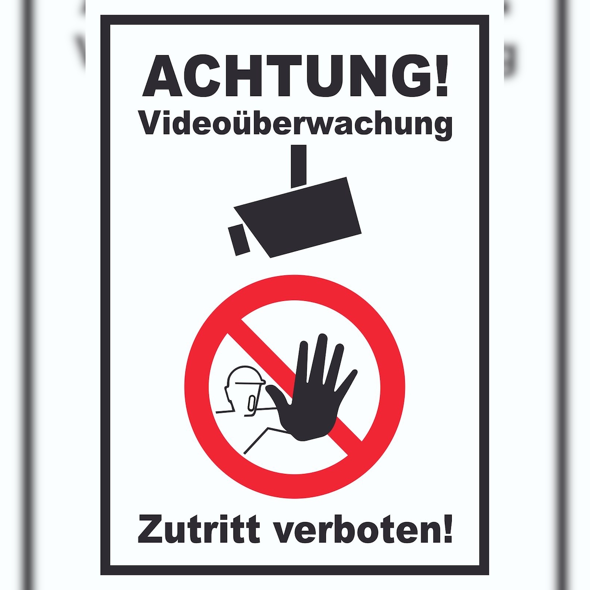Achtung Videoüberwachung Zutritt verboten Schild A6 (105x148mm) Image