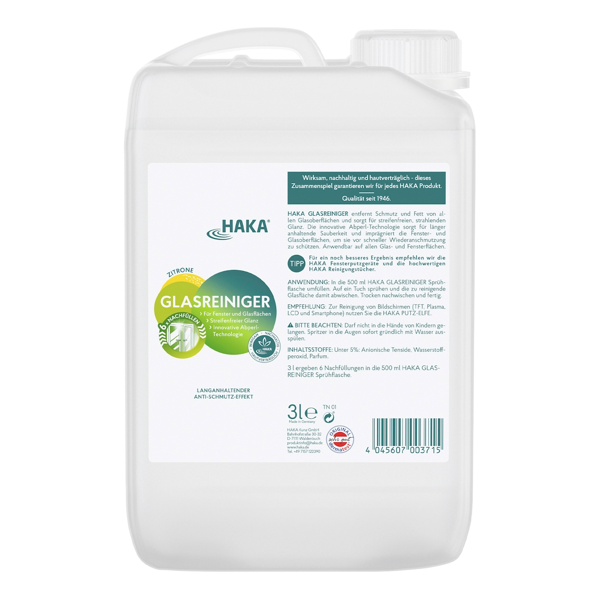 HAKA Glasreiniger Spray 3l Fensterreiniger Reinigungsmittel Küche Bad Haushalt Image